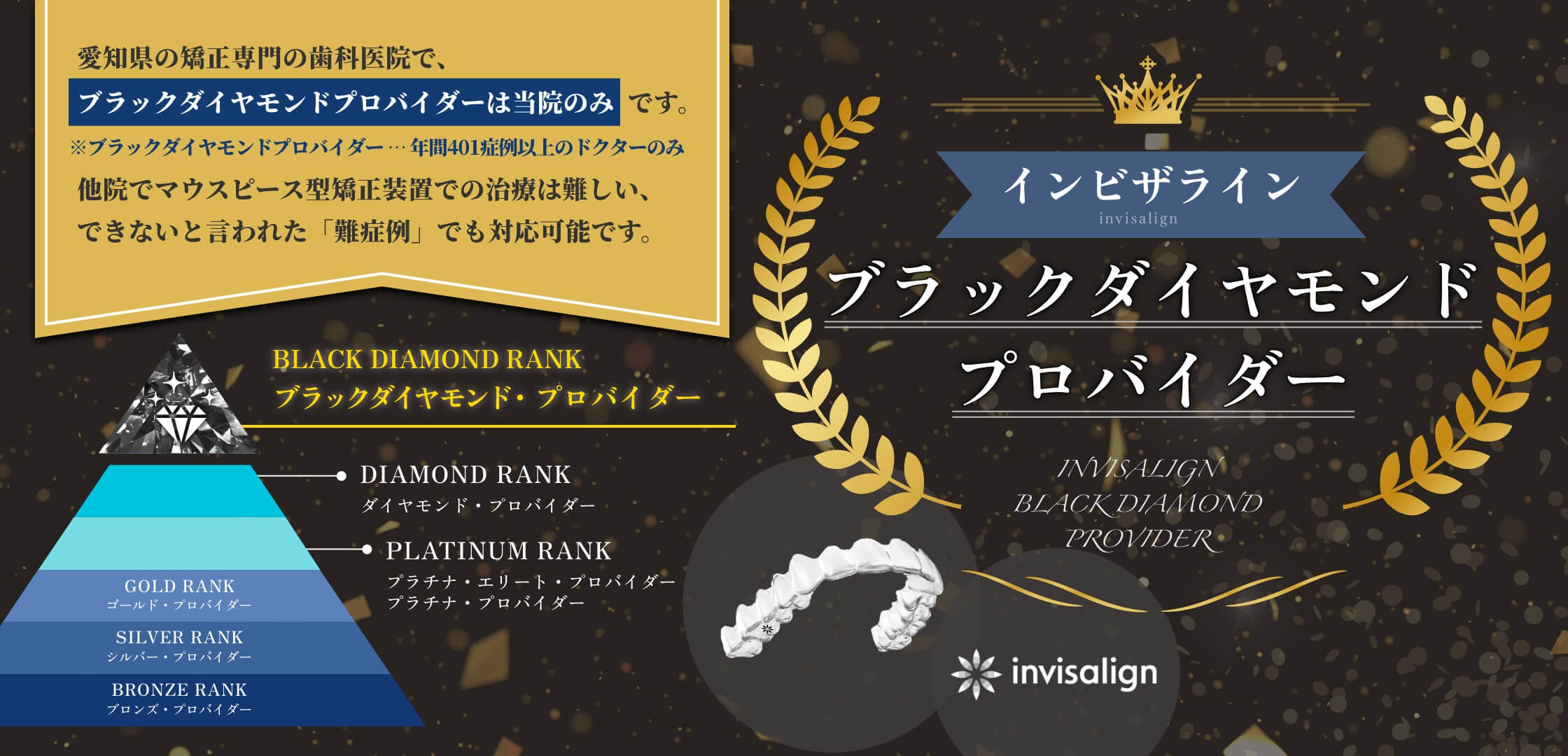 インビザラインブラックダイヤモンドステータス取得 ブラックダイヤモンド・プロバイダー